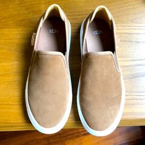 UGG light brown suede slip on- never worn- excellent condition! Size 7.5